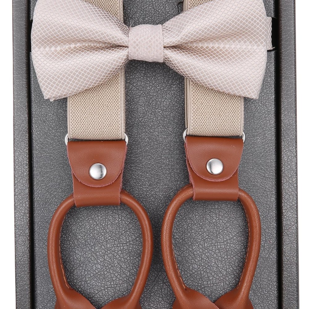 Marino Elastic Fashion Suspenders & bow tie set